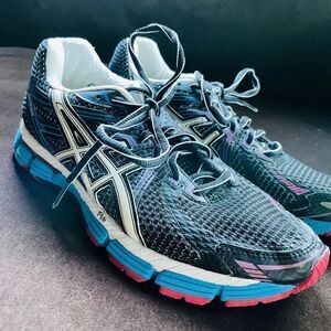 Excellent ASICS GT 2000 Black Blue Ruby Red sz 6 37 EUR
